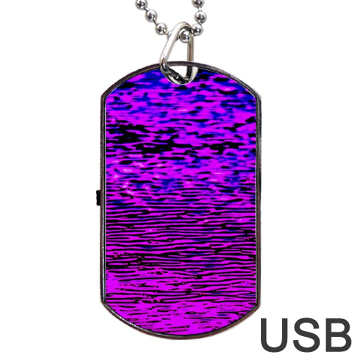 Magenta waves flow series 2 Dog Tag USB Flash (One Side)