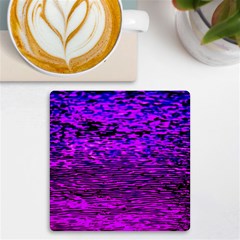 Magenta Waves Flow Series 2 Uv Print Square Tile Coaster  by DimitriosArt