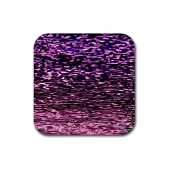 Purple  Waves Abstract Series No2 Rubber Coaster (square) by DimitriosArt