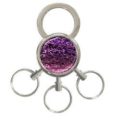 Purple  Waves Abstract Series No2 3-ring Key Chain by DimitriosArt