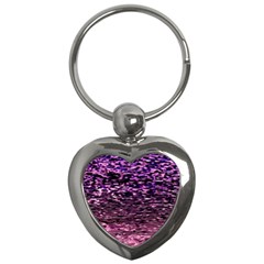 Purple  Waves Abstract Series No2 Key Chain (heart) by DimitriosArt