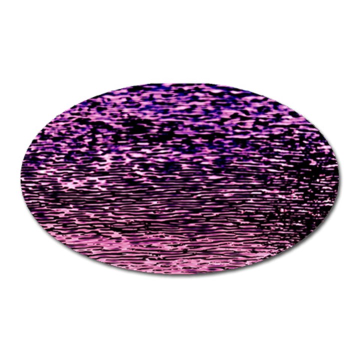 Purple  waves abstract series no2 Oval Magnet