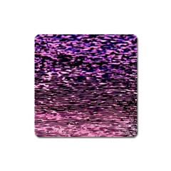 Purple  Waves Abstract Series No2 Square Magnet by DimitriosArt