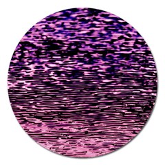 Purple  Waves Abstract Series No2 Magnet 5  (round) by DimitriosArt