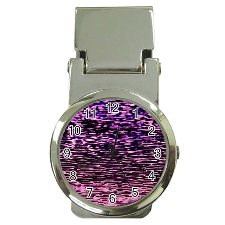 Purple  waves abstract series no2 Money Clip Watches