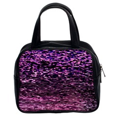 Purple  Waves Abstract Series No2 Classic Handbag (two Sides) by DimitriosArt