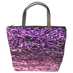 Purple  Waves Abstract Series No2 Bucket Bag by DimitriosArt