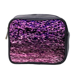 Purple  Waves Abstract Series No2 Mini Toiletries Bag (two Sides) by DimitriosArt