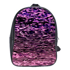 Purple  Waves Abstract Series No2 School Bag (xl) by DimitriosArt