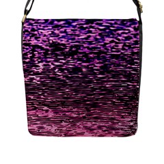 Purple  Waves Abstract Series No2 Flap Closure Messenger Bag (l) by DimitriosArt