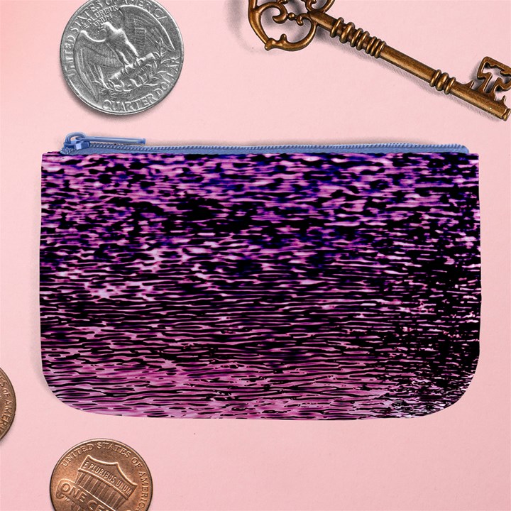 Purple  waves abstract series no2 Large Coin Purse