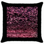 Pink  waves flow series 11 Throw Pillow Case (Black) Front