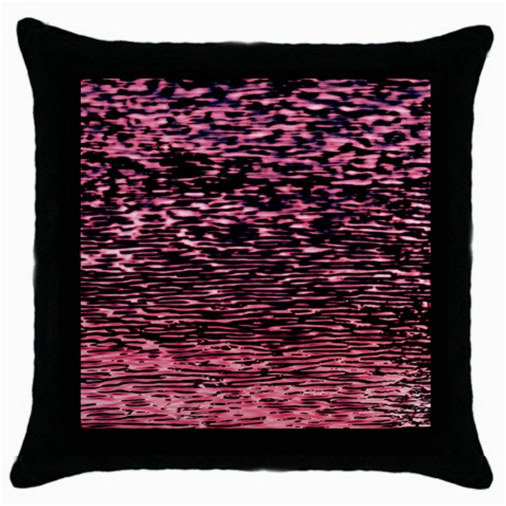 Pink  waves flow series 11 Throw Pillow Case (Black)