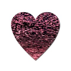 Pink  Waves Flow Series 11 Heart Magnet by DimitriosArt