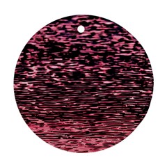 Pink  Waves Flow Series 11 Round Ornament (two Sides) by DimitriosArt