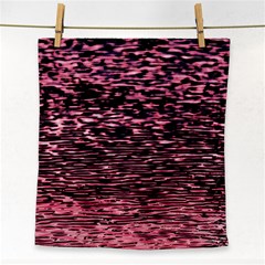 Pink  Waves Flow Series 11 Face Towel by DimitriosArt