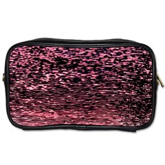 Pink  Waves Flow Series 11 Toiletries Bag (one Side) by DimitriosArt