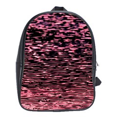 Pink  Waves Flow Series 11 School Bag (xl) by DimitriosArt