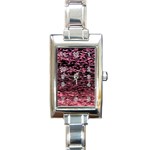 Pink  waves flow series 11 Rectangle Italian Charm Watch Front