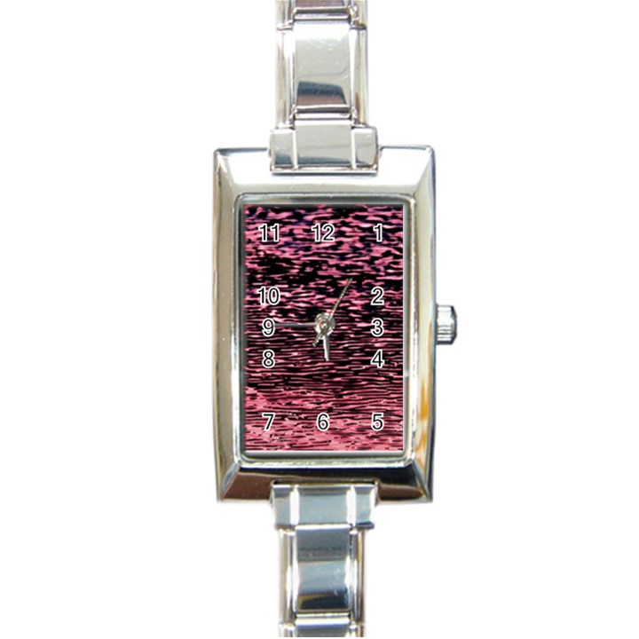 Pink  waves flow series 11 Rectangle Italian Charm Watch