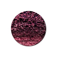 Pink  Waves Flow Series 11 Rubber Coaster (round) by DimitriosArt