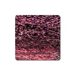 Pink  Waves Flow Series 11 Square Magnet by DimitriosArt