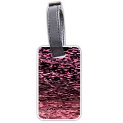 Pink  Waves Flow Series 11 Luggage Tag (one Side) by DimitriosArt