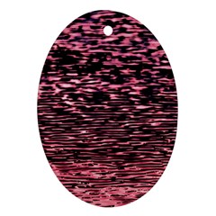 Pink  Waves Flow Series 11 Oval Ornament (two Sides) by DimitriosArt