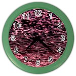 Pink  waves flow series 11 Color Wall Clock Front