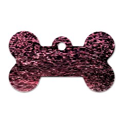 Pink  Waves Flow Series 11 Dog Tag Bone (one Side) by DimitriosArt