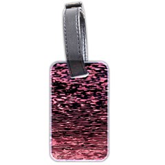 Pink  Waves Flow Series 11 Luggage Tag (two Sides) by DimitriosArt