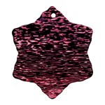 Pink  waves flow series 11 Snowflake Ornament (Two Sides) Front