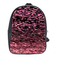 Pink  Waves Flow Series 11 School Bag (large) by DimitriosArt