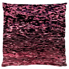 Pink  Waves Flow Series 11 Large Cushion Case (one Side) by DimitriosArt