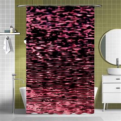 Pink  Waves Flow Series 11 Shower Curtain 48  X 72  (small)  by DimitriosArt