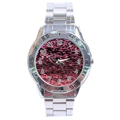 Pink  Waves Flow Series 11 Stainless Steel Analogue Watch by DimitriosArt