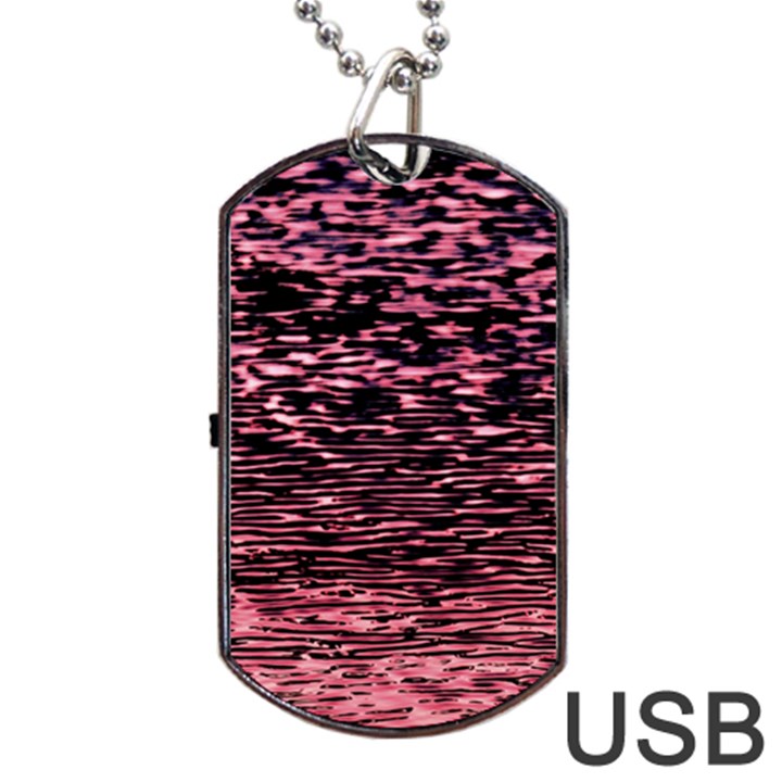 Pink  waves flow series 11 Dog Tag USB Flash (One Side)