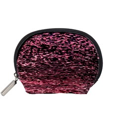 Pink  Waves Flow Series 11 Accessory Pouch (small) by DimitriosArt