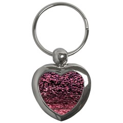 Pink  Waves Flow Series 11 Key Chain (heart) by DimitriosArt