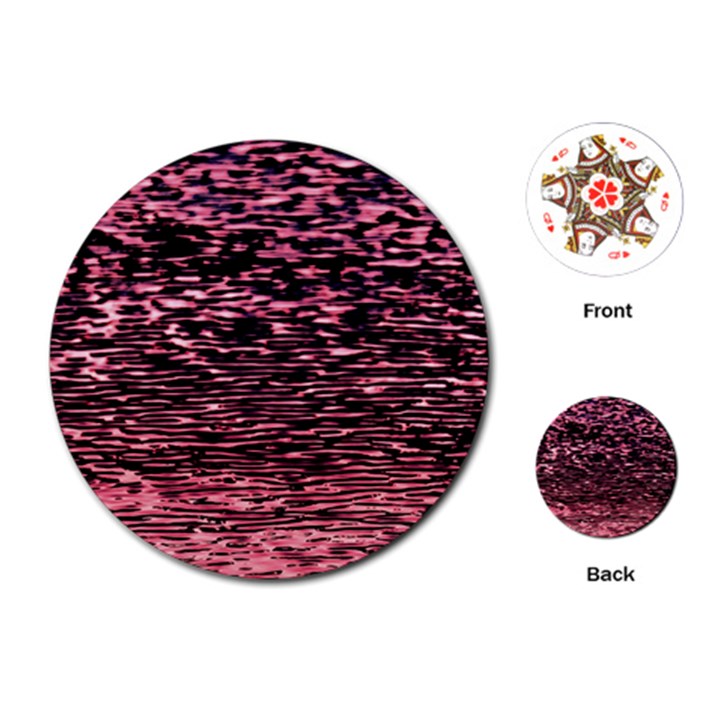 Pink  waves flow series 11 Playing Cards Single Design (Round)