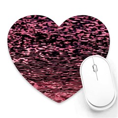 Pink  Waves Flow Series 11 Heart Mousepads by DimitriosArt