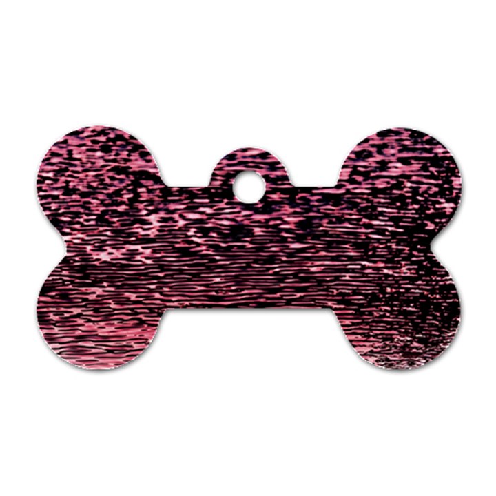 Pink  waves flow series 11 Dog Tag Bone (One Side)