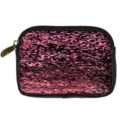 Pink  Waves Flow Series 11 Digital Camera Leather Case by DimitriosArt