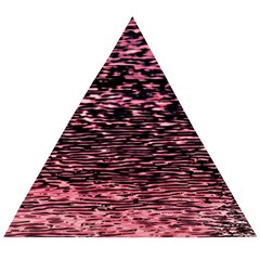 Pink  Waves Flow Series 11 Wooden Puzzle Triangle by DimitriosArt