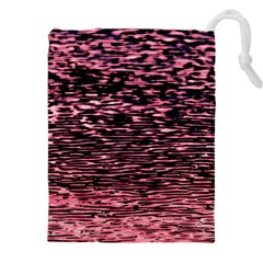 Pink  Waves Flow Series 11 Drawstring Pouch (5xl) by DimitriosArt