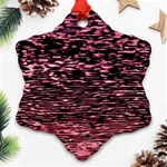 Pink  waves flow series 11 Snowflake Ornament (Two Sides) Front