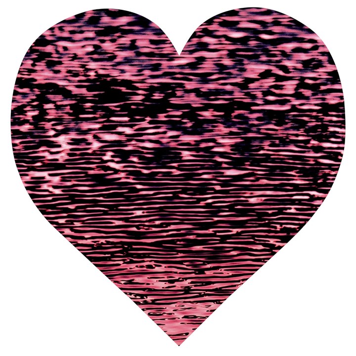 Pink  waves flow series 11 Wooden Puzzle Heart