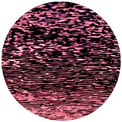 Pink  Waves Flow Series 11 Wooden Puzzle Round by DimitriosArt