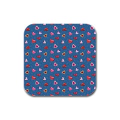 Sweet Hearts Rubber Square Coaster (4 Pack) by SychEva