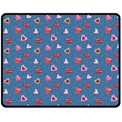 Sweet Hearts Double Sided Fleece Blanket (medium)  by SychEva